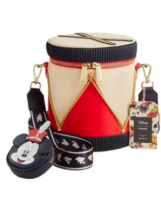 Loungefly Handbags - Loungefly Disney Drum Crossbody Bag - Macy’s Minnie Mouse Exclusive NWT